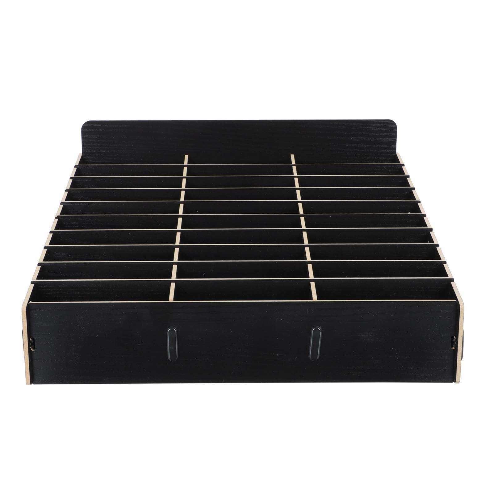 Boîte de rangement téléphone portable en bois noir multi-cases pour bureau et école