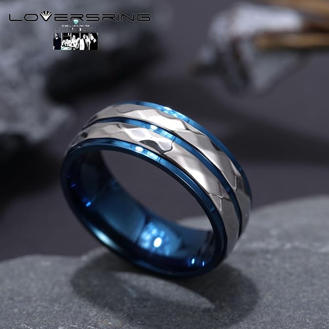 TWO RINGS Wedding Ring Sets His And Hers Promise Ring Couples Bridal Sets Women 925 Sterling Silver Heart Cz Man Tungsten Carbide Wedding Bands