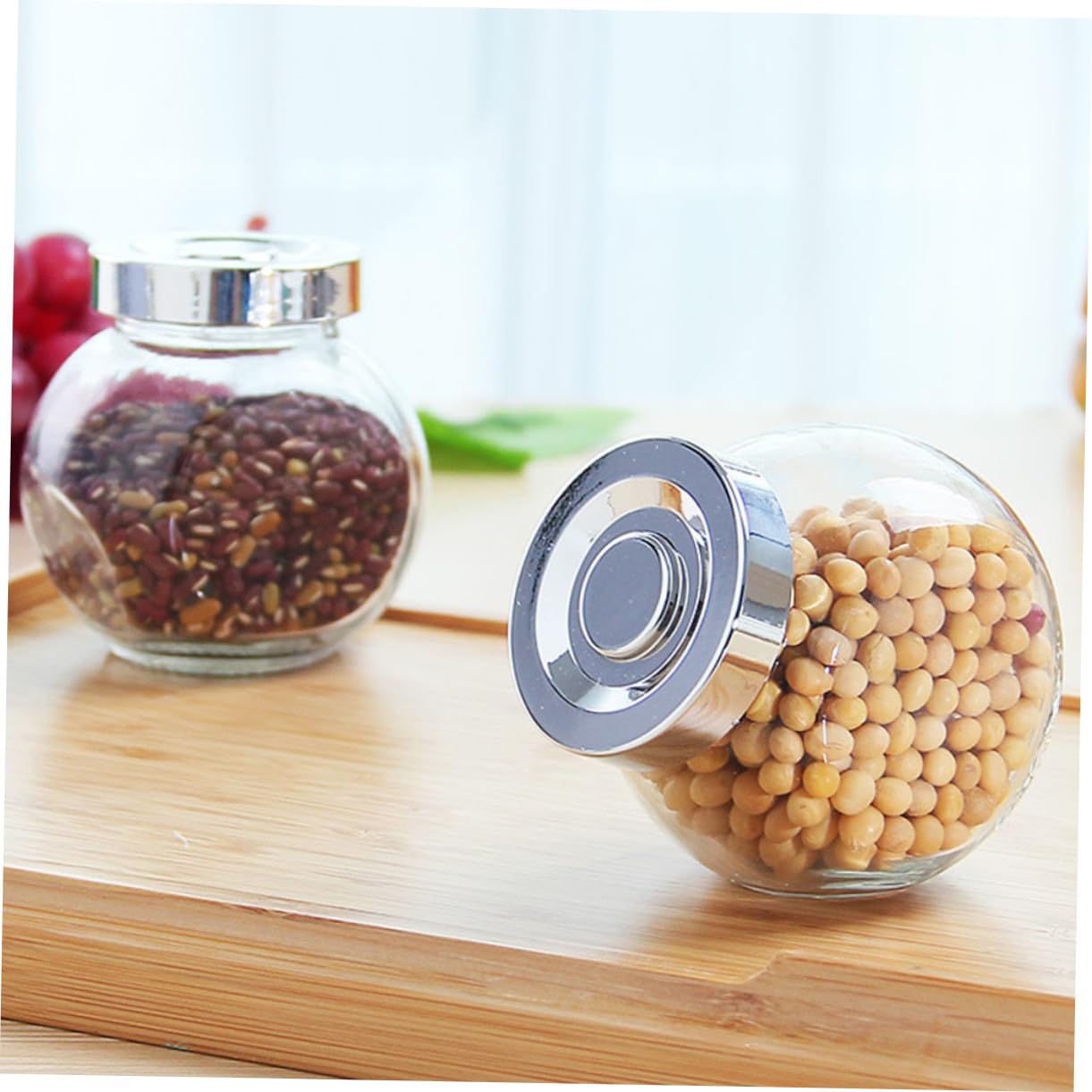 Didiseaon Glas Vorratsdosen 8 Stück 180 Ml Luftdicht Verschlossen mit Glasdeckel Runde Frischhaltedosen für Küche und Lebensmittelaufbewahrung