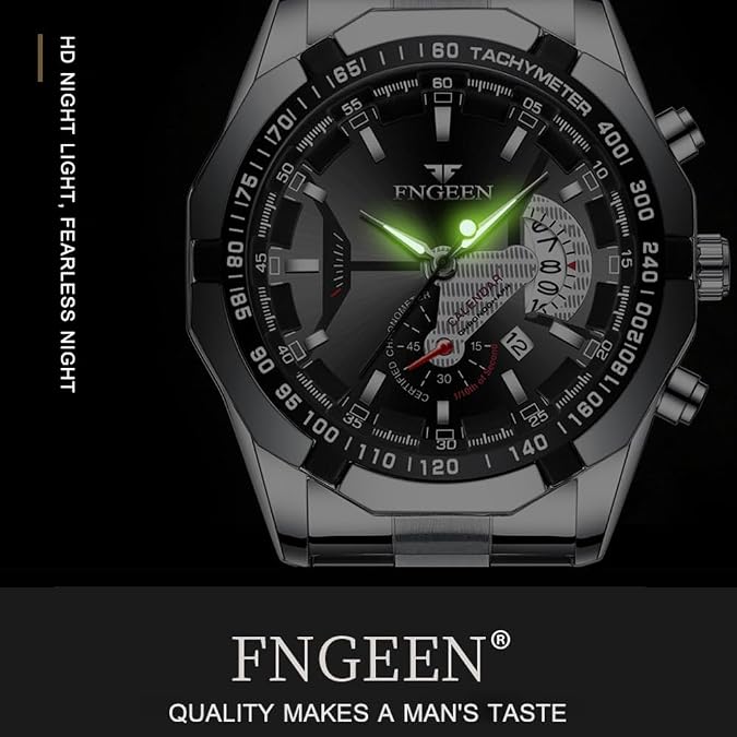 4Pcs Wholesale Watches Men Luxury Stainless Steel Strap Calendar Waterproof Analog Quartz Wristwatch with Box
