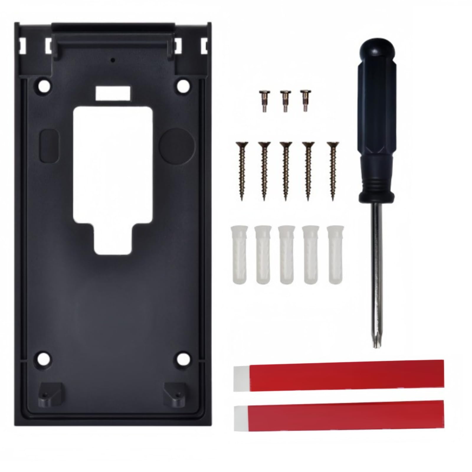 KOOLEVER No-Drill Doorbell Mount, for New Battery Video Doorbell (2024/2020 Release), Adhesive Backplate Bracket with Key Tool & Spare Screws, for Home Apartments Office (2020)