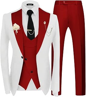 3 Piece Mens Tuxedo Suit Slim Fit Tuxedo for Men Double Breasted Wedding Prom Suits Blazer Vest Pants Sets 2025