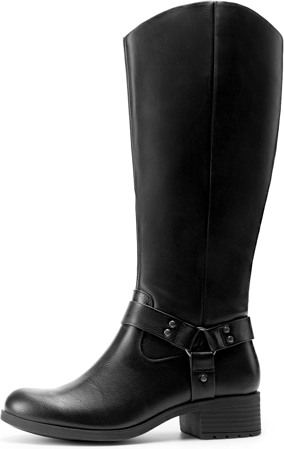 DREAM PAIRS Boots For Women Knee High, Comfortable Pull On Side Zipper Buckle Riding Boots - Image 7