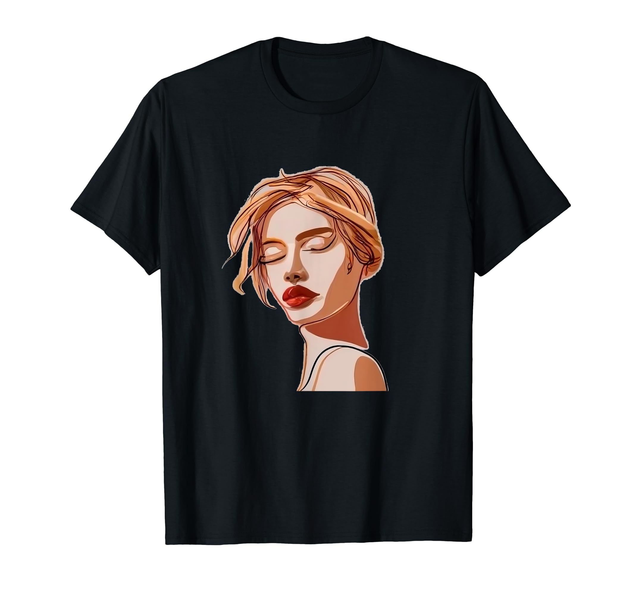 Amazon.co.jp: 女性の顔アート Tシャツ : ファッション