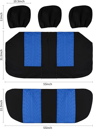 Miniatura 9 de Juego completo de fundas de asiento de automóvil, fundas de asiento delantero y fundas de asiento trasero dividido para automóvil, fundas
