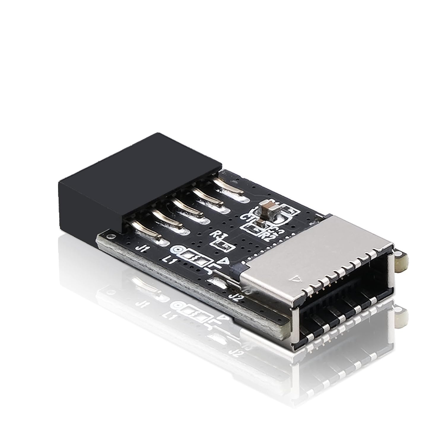 foxaa usb2.0 internal header (9-pin) to usb 3.1/3.2 type-c (20-pin) a-key front panel 180 degrees adapter, extend type e ports to pcs front panel usb ports