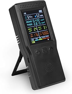 Air Quality Monitor 9 in 1,Formaldehyde Detector Indoor, Temperature & Humidity CO2 Meter, Sensor, Tester,Detect PM2.5/PM10 Monitor, Test Indoor HCHO TVOC Volatile Organic Compound Gas(White)