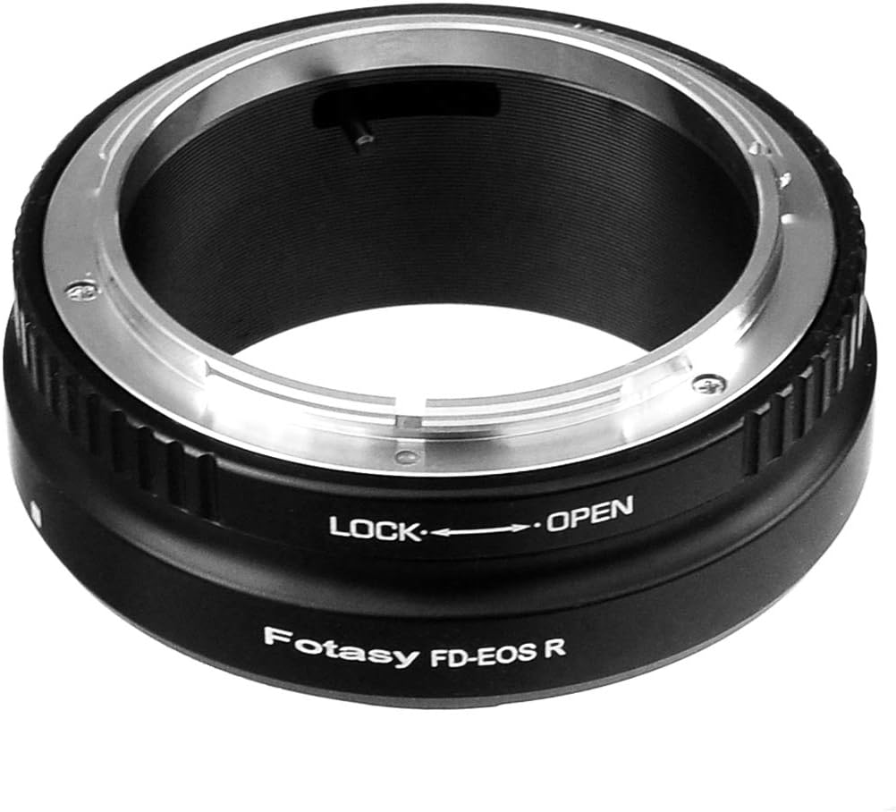 Fotasy Adaptador de metal para lentes Canon FD a Canon EOS RF, adaptador FD EOS R, compatible con lentes manuales clásicas con montura Canon FD y cámara sin espejo RF Canon EOS R/RP/Ra / R5 / R6