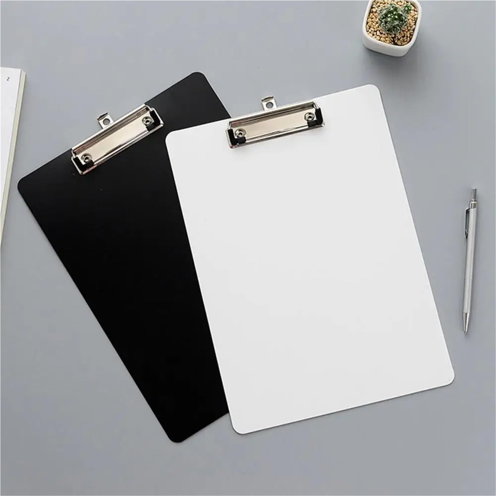 Blocco for appunti con clip da 3 pezzi for multifunzionale for carta di prova cancelleria rigida A4 A5 A6 Cartella portadocumenti for studenti Per l'ufficio(White A5)