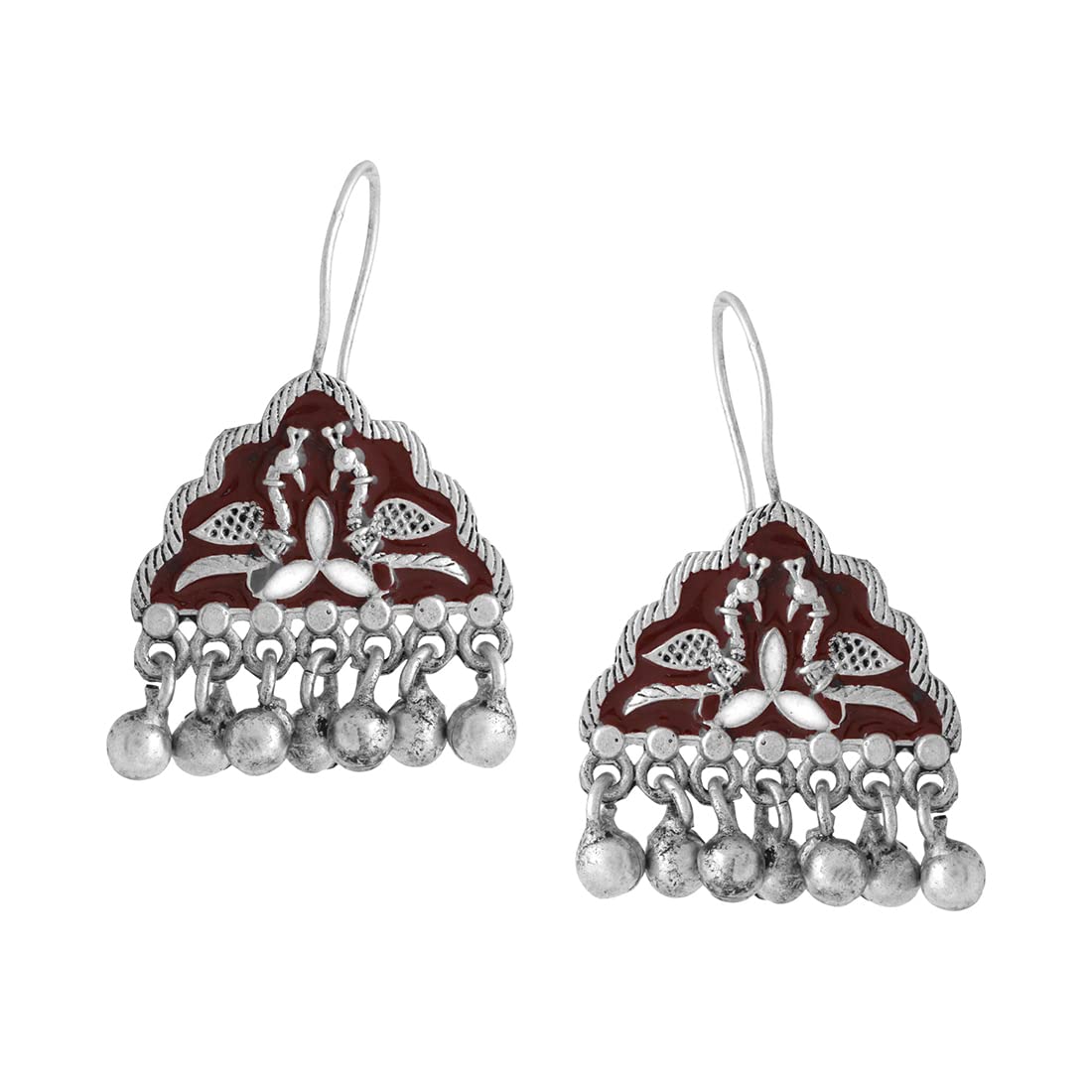 Yellow Chimes Earrings for Women and Girls Meenakari Drop Earrings | Silver Tone Maroon Meenakari Drop Earrings | Birthday Gift for girls and women Anniversary Gift for Wife (B0C45KJNXR) Amazon Price History, Amazon Price Tracker