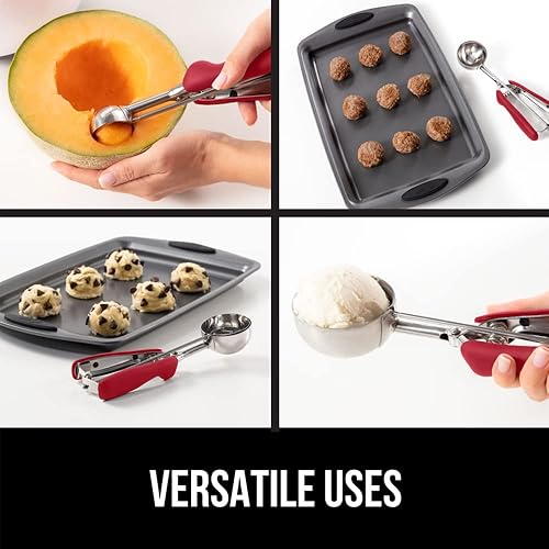 Miniatura 7 de Gorilla Grip - Cuchara con resorte de acero inoxidable de alta calidad, para frutas, galletas y helados, cuchara mediana talla 30 de 2 cucharadas,