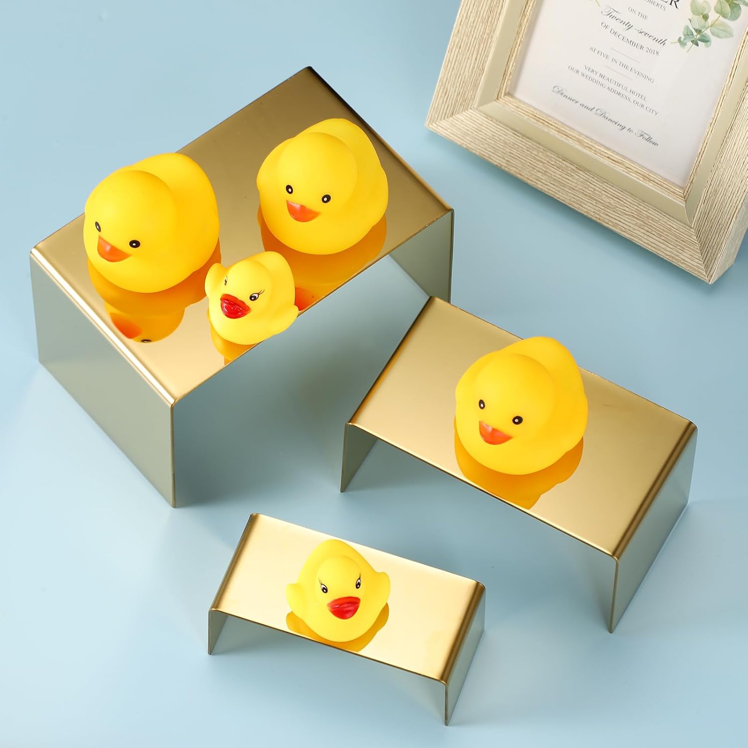 Vicenpal 3 Pcs Gold Display Stands Stainless Steel Cake Dessert Display Stand Perfume Display Risers Stand Shelf 3 Size Cupcake Risers Stands for Party Display Holder Stand for Retail Store Countertop - Image 7