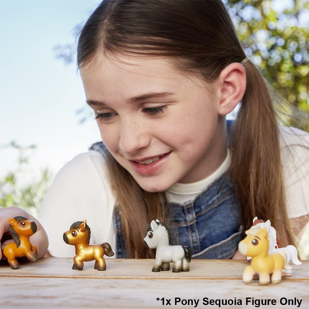 Mini-Sammelfiguren Precious Ponies inspiriert von The Movie Spirit Untamed – Pony Sequoia ~ Weißes Pferd mit weißem Rand ~ ungeöffnete identifizierte blinde Mystery Bag ~ Serie 1
