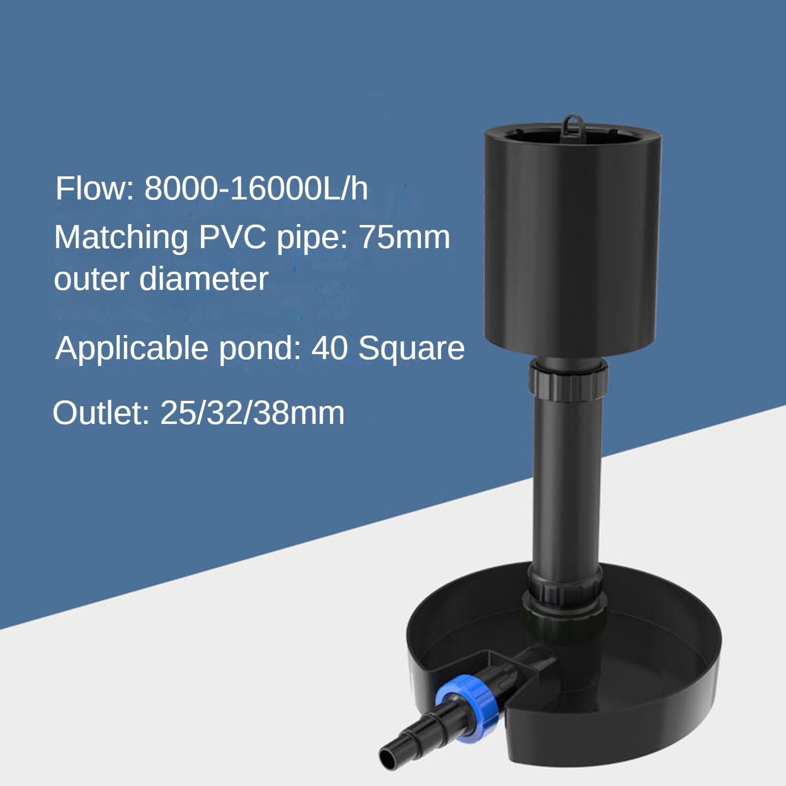 Skimmer per laghetto con membrana telescopica per rimozione olio, altezza regolabile per filtrazione superficiale in stagni e laghi di carpe koi