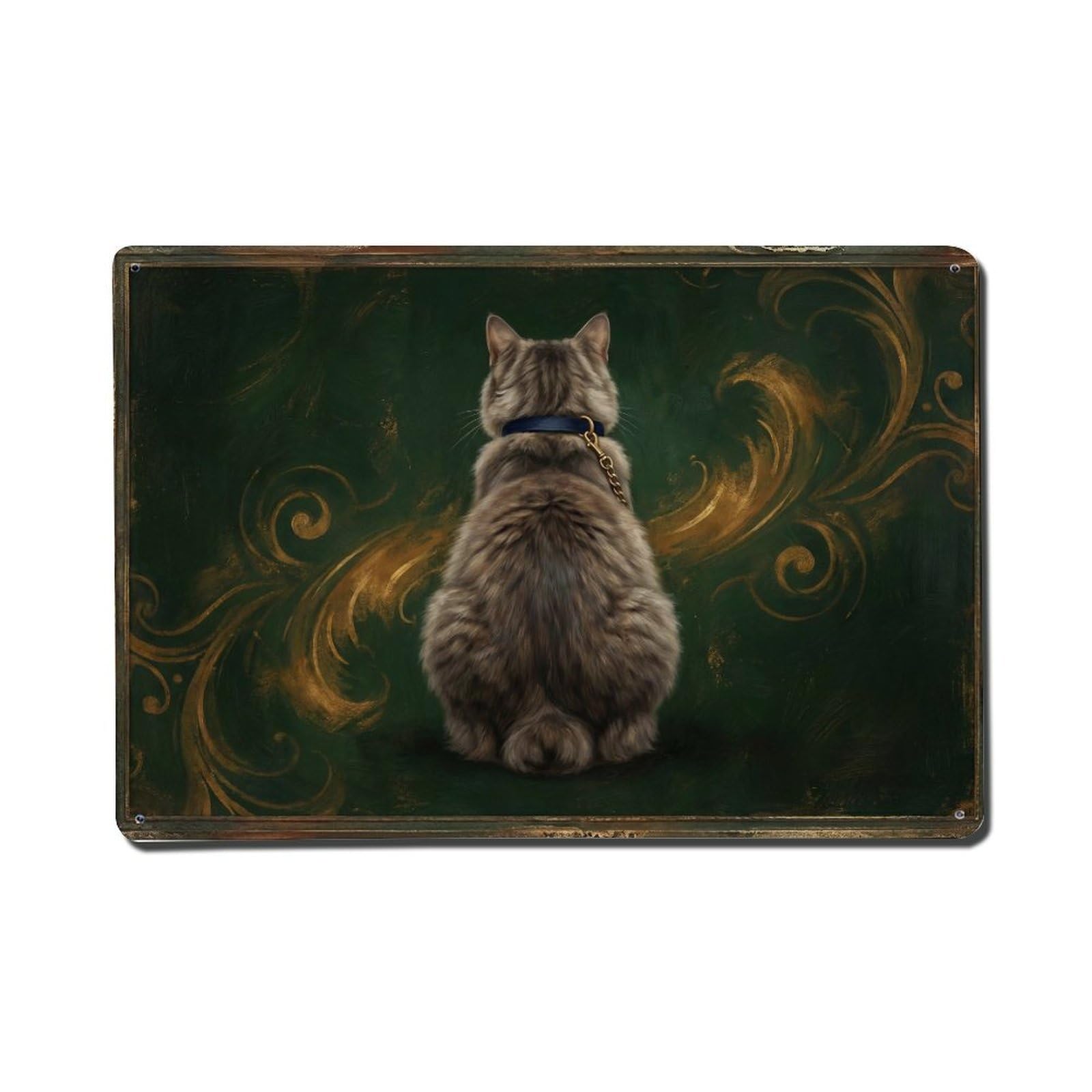 Animal Cat Manx Tailless Manor Pet Metal Tin Sign Plaque Wall Decor for Cafe, Club Bar, Office, Home Garden Metal Poster 8x12Inch