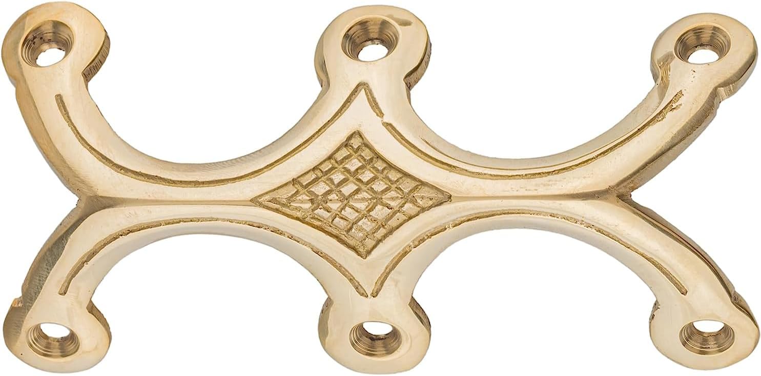 Cast Brass Triple Leg Trunk Edge Clamp Furniture Hardware for Antique