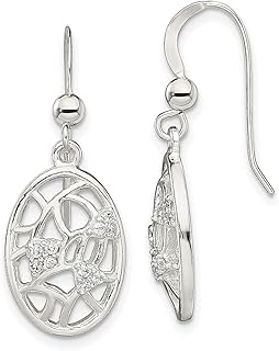 Brincos de gancho em prata esterlina 925 zircônia cúbica CZ oval pendente lustre pastor joias finas para mulheres presentes para ela, Prata esterlina Cristal Pedra Zircônia cúbica, Zircônia cúbica