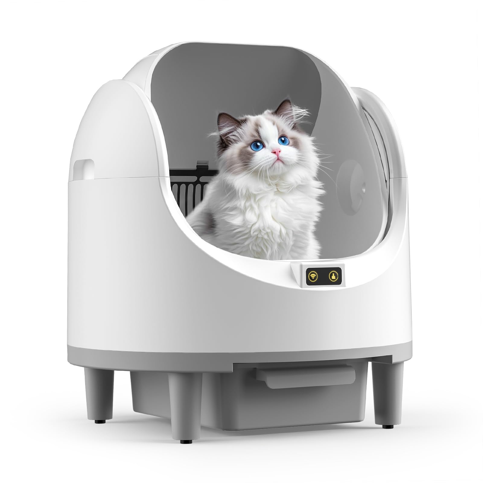 Caja de arena para gatos autolimpiante, tamaño XXL, autolimpiable, control de aplicación, sensor de seguridad, gran capacidad, antipinchazos, para varios gatos