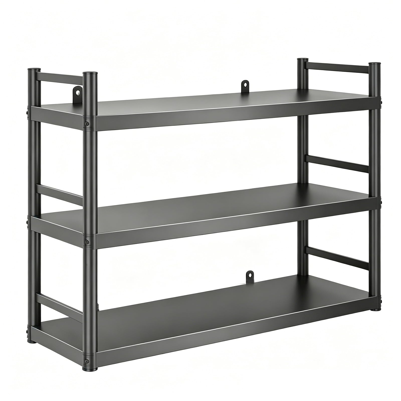 Wandmontiertes Küchenregal Aus Kohlenstoffstahl Mit Geländern 2/3 Ebenen Mehrzweckschrank Für Restaurants Hotels Badezimmer Labor Schwebender Aufbewahrungsschrank(90x30x90cm)