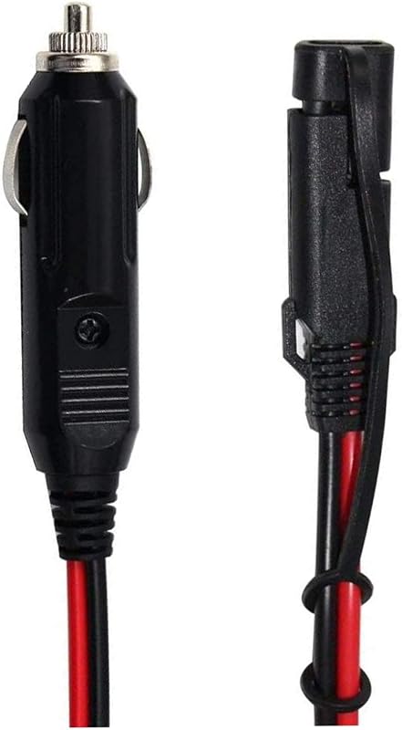 SAE to Car Cigarette Lighter Plug，Waterproof SAE Quick Release Adapter Extension Charging Cable 14AWG, with Fuse and LED Light 1m/3.28ft