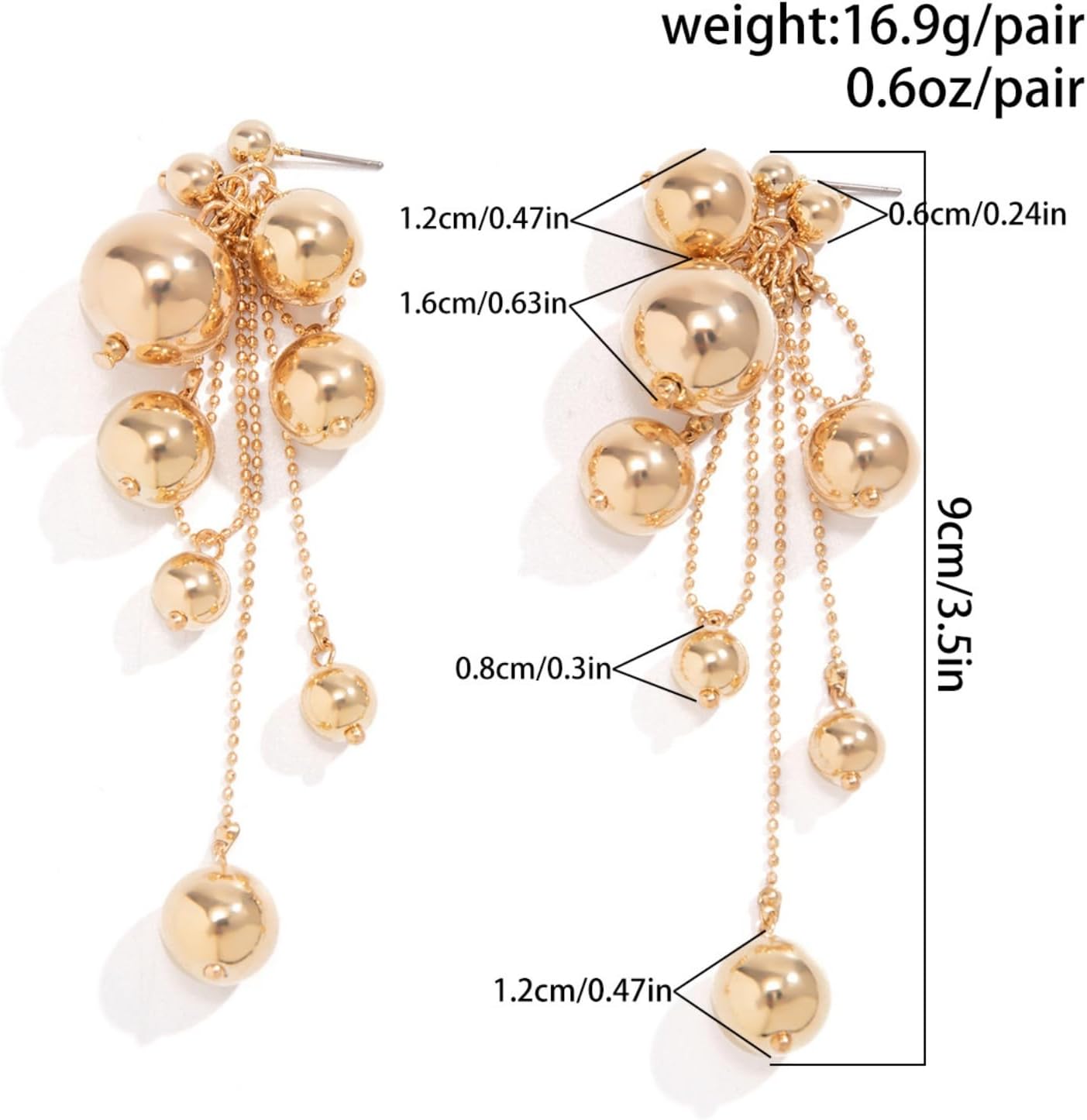 Pearl Tassel Earrings for Women,Vintage Chain Tassel Long Dangle Earrings Statement Boho Gold White Beads Pearls Earrings Party Wedding Jewelry - Image 4