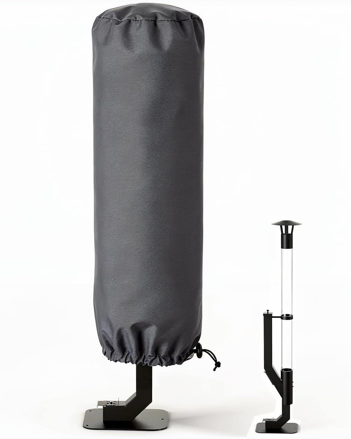 Deosk Outdoor Fire Pit Cover 60" Firepit Covers for Pellet Patio Heater Waterproof Wood Pellet Fire Tube & Torch Covers Universal (Black)