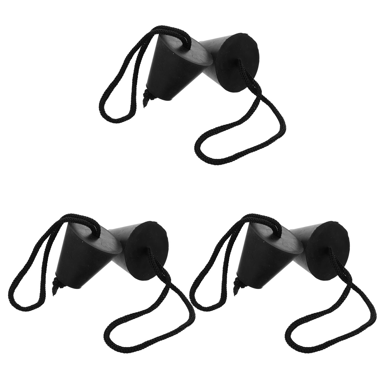 CALLARON 6 Stück Silikon Bootsstopper für Kajak und Kanu Tragbar mit Lanyard Universeller Gewindestopfen in Schwarz für Wassersport Zubehör