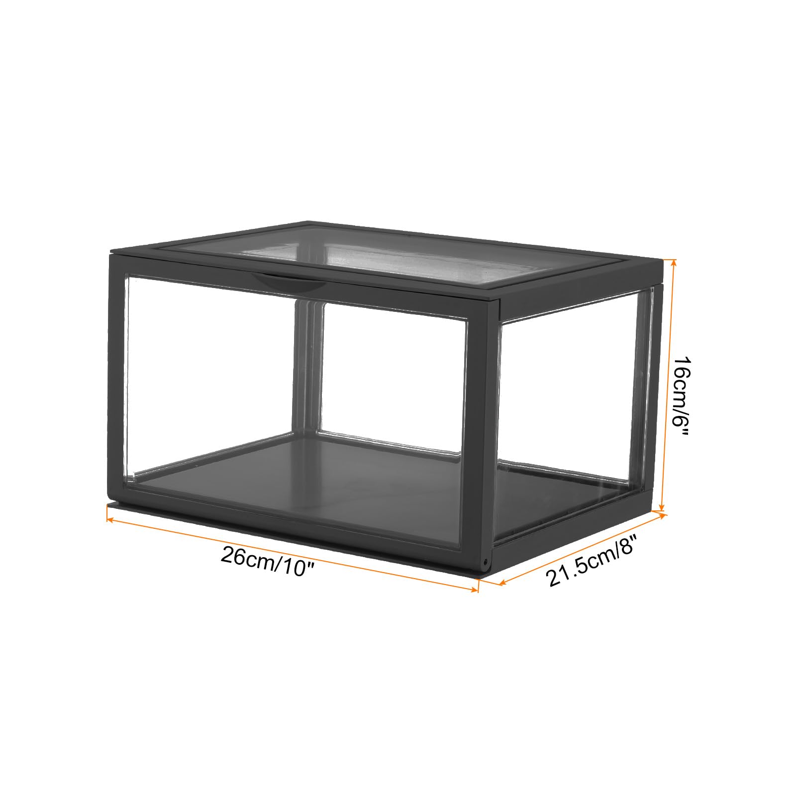 MECCANIXITY Black Acrylic Display Case, 10x8x6inch, Doll Storage Box, Assemble Dustproof Storage Organizer Showcase for Collectibles Action Figures