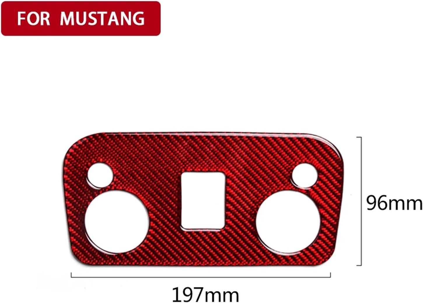 for Fords Mustang 2015-2023 Front Reading Light Switch Control Panel Cover Trim Red Real Carbon Fiber Lamp Key Button Frame Strip