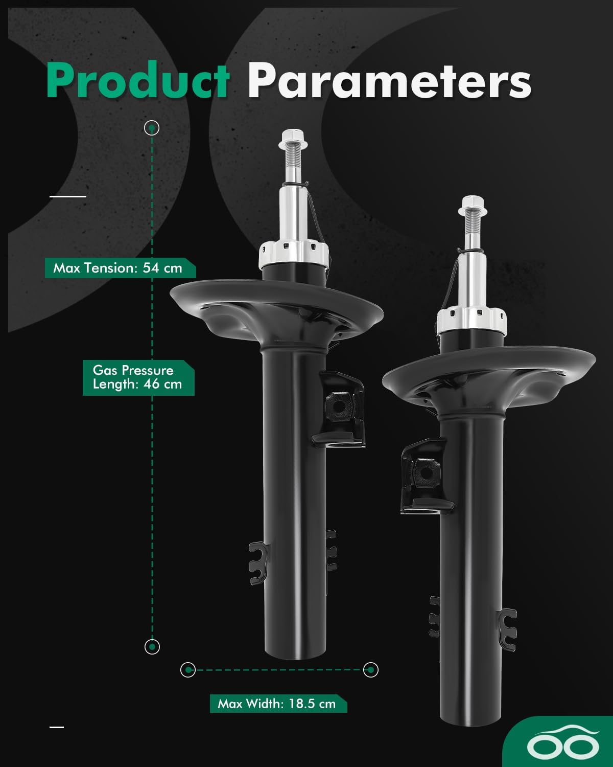 SCITOO - Front Shock Absorber for BMW Fits 2004-2010 X3 Shocks 72548 G52199 G59199 72547 G52200 G59200 Struts - 2Pc Set