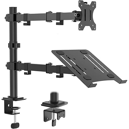 HUANUO Dubbele Monitor Arm Met Gasveer - Verstelbare Stand Voor 2 Monitoren 13-32 Inch - Bureau Beugel Met Kantel-, Draai- En Rotatiefunctie