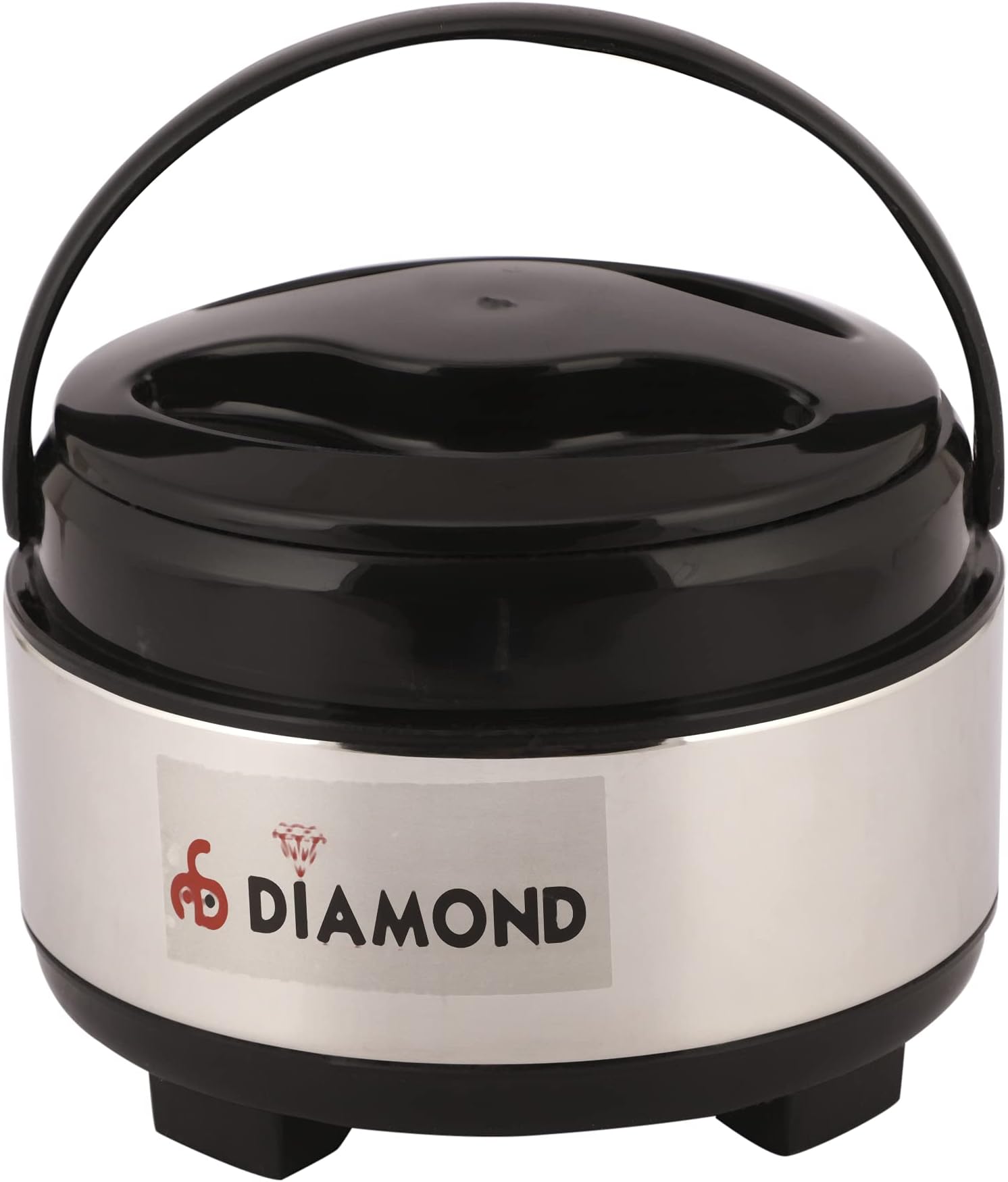 ANEKANTS DIAMONDDiamond Stainless Steel Thermoware Casserole of Size 1L for Keeping Food hot with Easy to Carry Handle and PUF Insulation in Elegant Steel Finish (Desire1000)