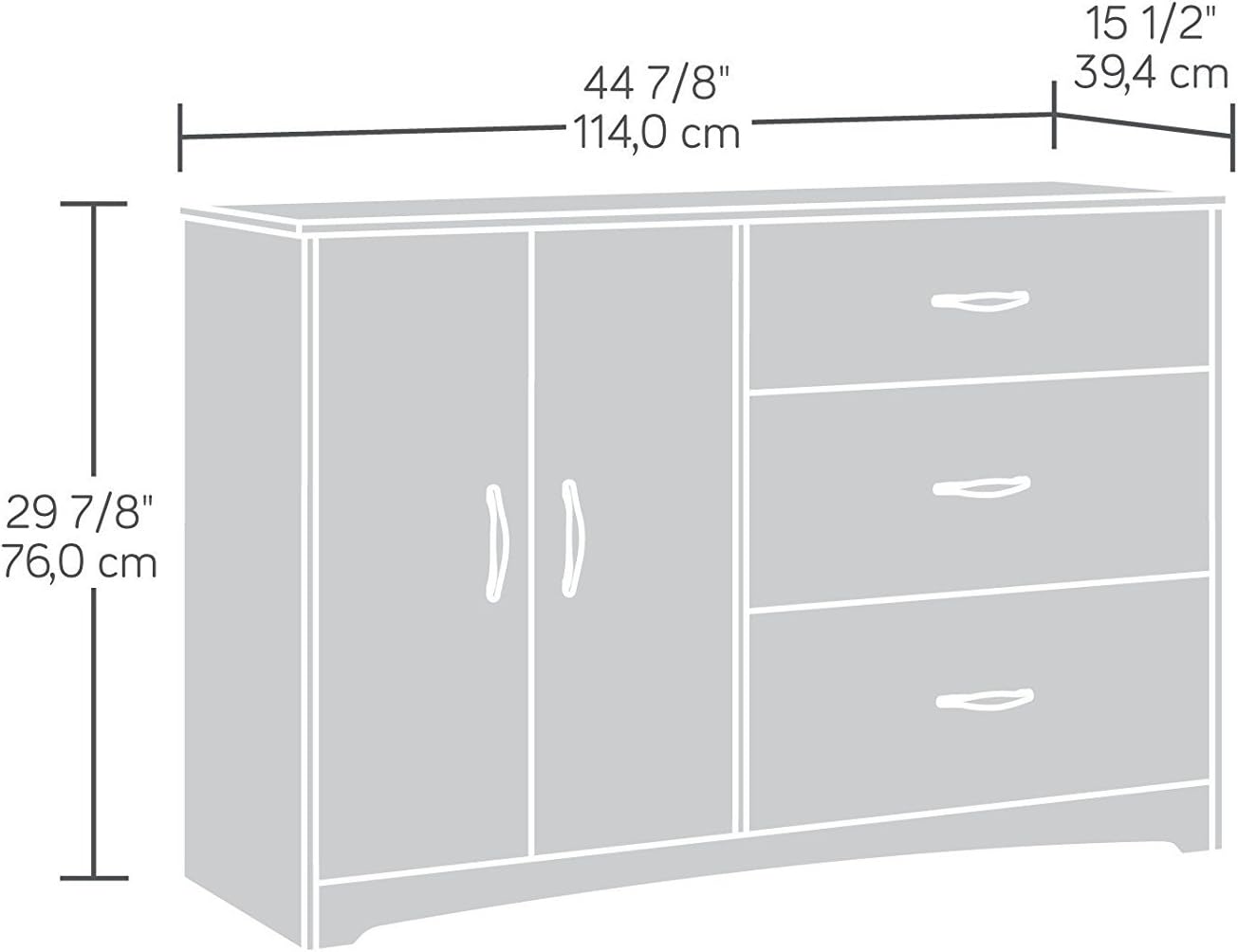Sauder Beginnings Dresser, Cinnamon Cherry