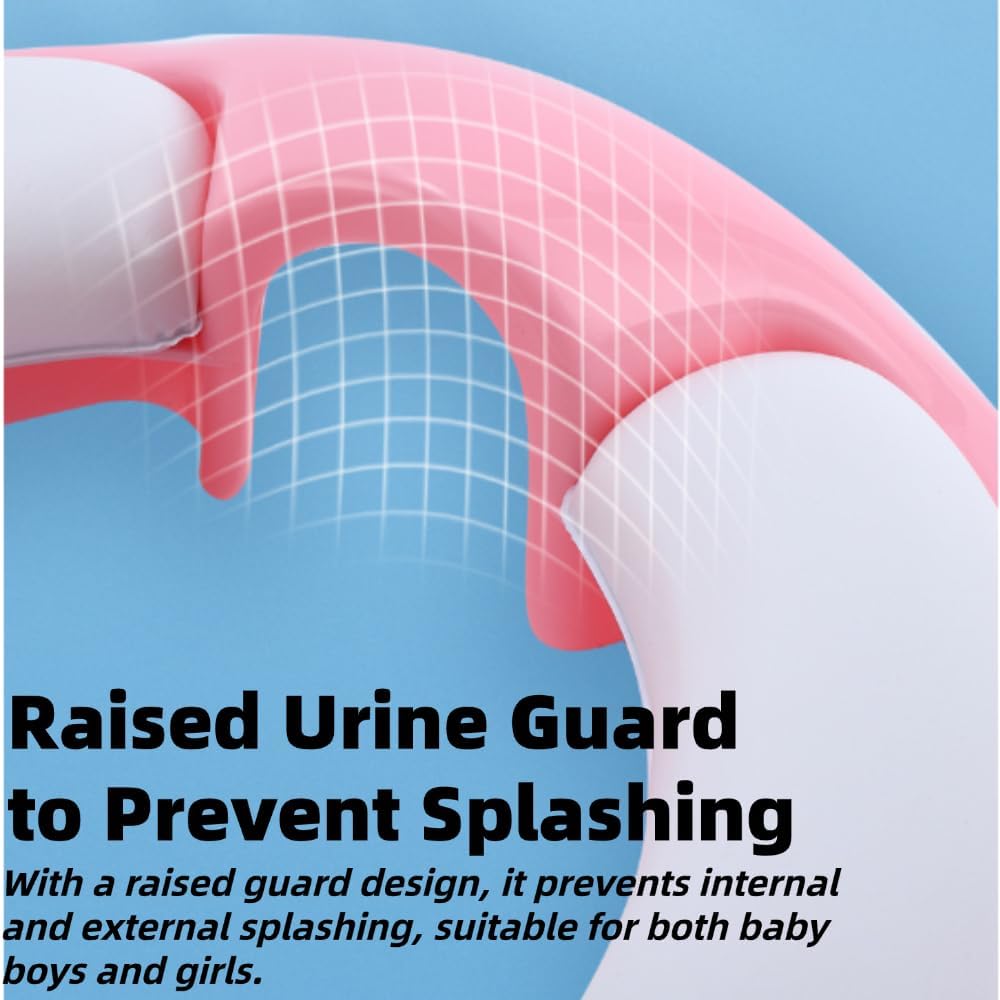 NonSlip Handle, potty seat potty training seat Soft Cotton Pad Potty Training Seat, Comfortable for Boys and Girls, potty training toilet, Food Grade PP Material (White)