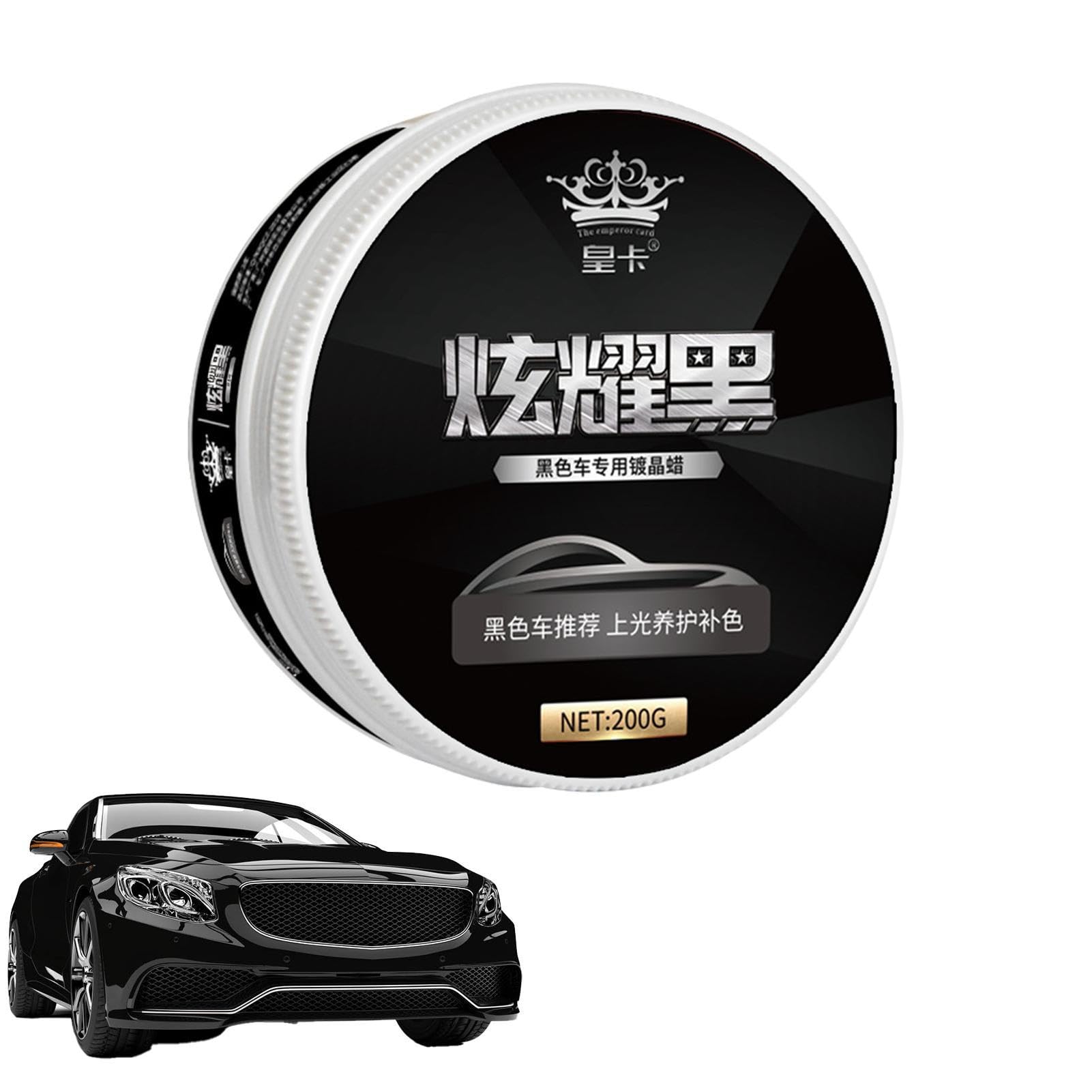 Cire De Polissage Noir Pour Voiture - 200g - Nettoie, Fait Briller Et Protège La Carrosserie