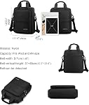 Men's 14-inch Laptop Messenger Bag Nylon Large Shoulder Bag Business Waterproof Casual Black Crossbody for Work Travel Outdoor