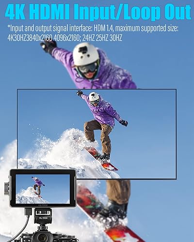Miniatura 5 de VILTROX DC550 Pro - Monitor de campo de cámara de 5.5 pulgadas, pantalla táctil, monitor externo de video DSLR HDMI 4K para Sony Canon Nikon,