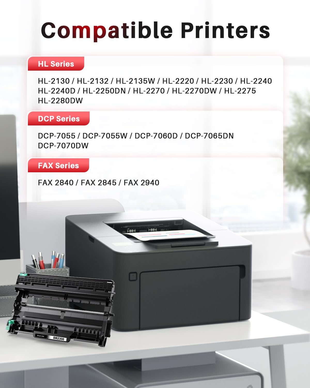 Halloya DR2200 Tamburo Compatibile per Brother DR2200 DR-2200 DR 2200 per Brother HL-2240 HL-2240D HL-2250DN HL-2270DW HL-2132 HL-2130 DCP-7060 DCP-7060D DCP-7055 DCP-7070DW (1x Tamburo)