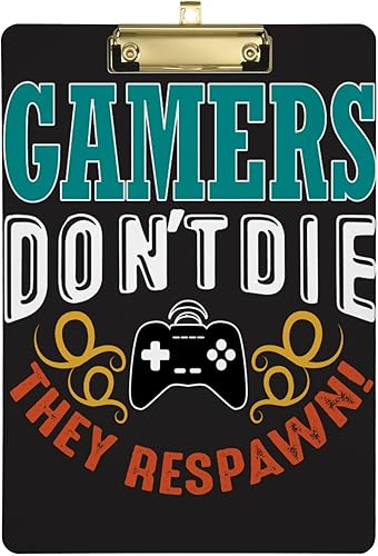 Miniatura 2 de Yasala Portapapeles acrílico controlador de videojuegos, joystick gamer tamaño carta A4, tablero de clip estándar con clip de perfil bajo de metal