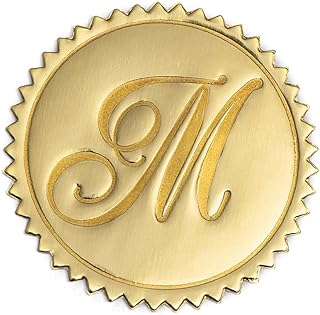 PaperDirect Deluxe Embossed Letter H Monogram Foil Certificate Seals, 2 Inch, Self Adhesive, 100 Count, Embossed Seals for Certificates, Achievement Awards, Stationery