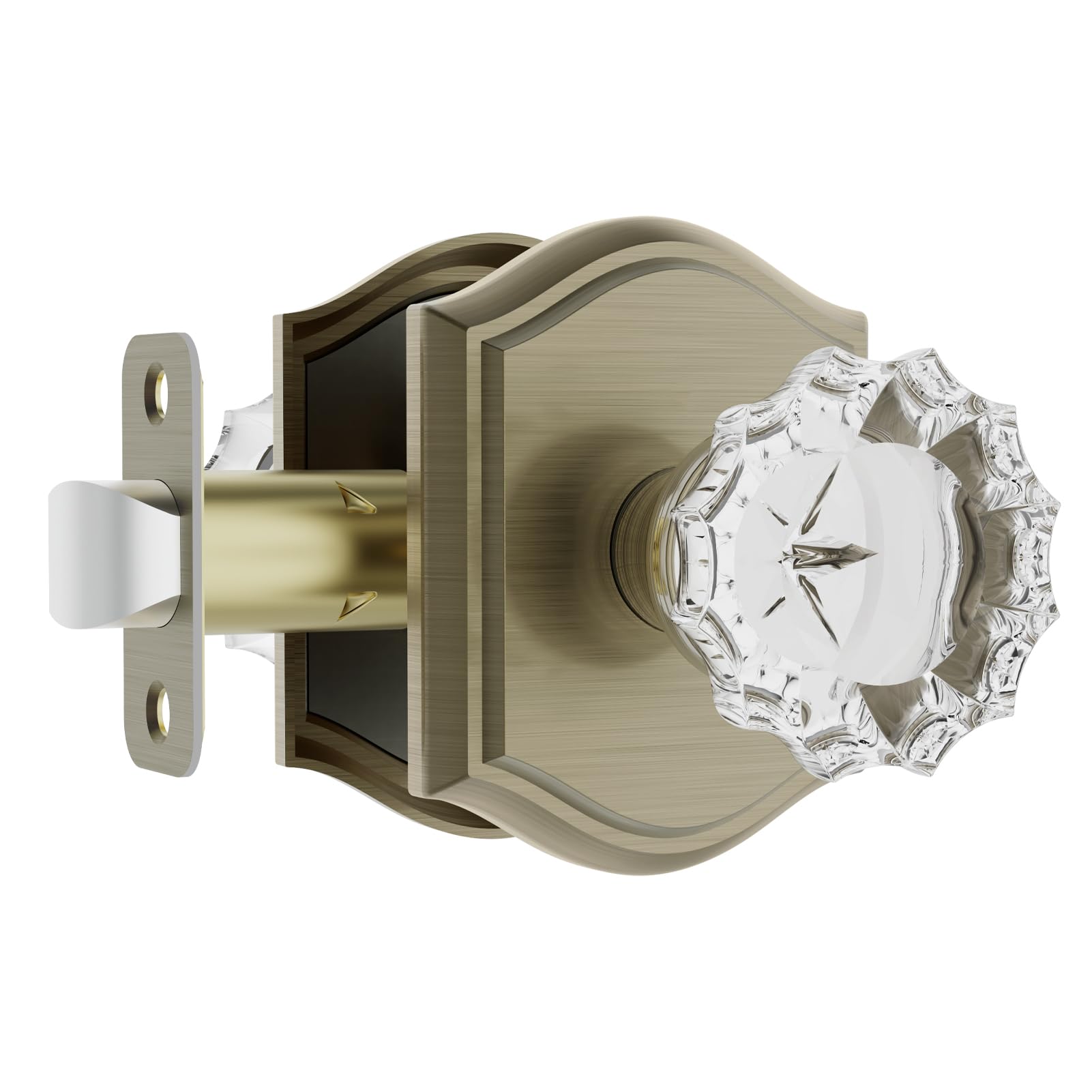 Clctk Antique Bronze Crystal Door Knobs Interior, Vintage Passage Glass Door Knobs /Brass Door Knobs For Hall Closet, 1 Pack