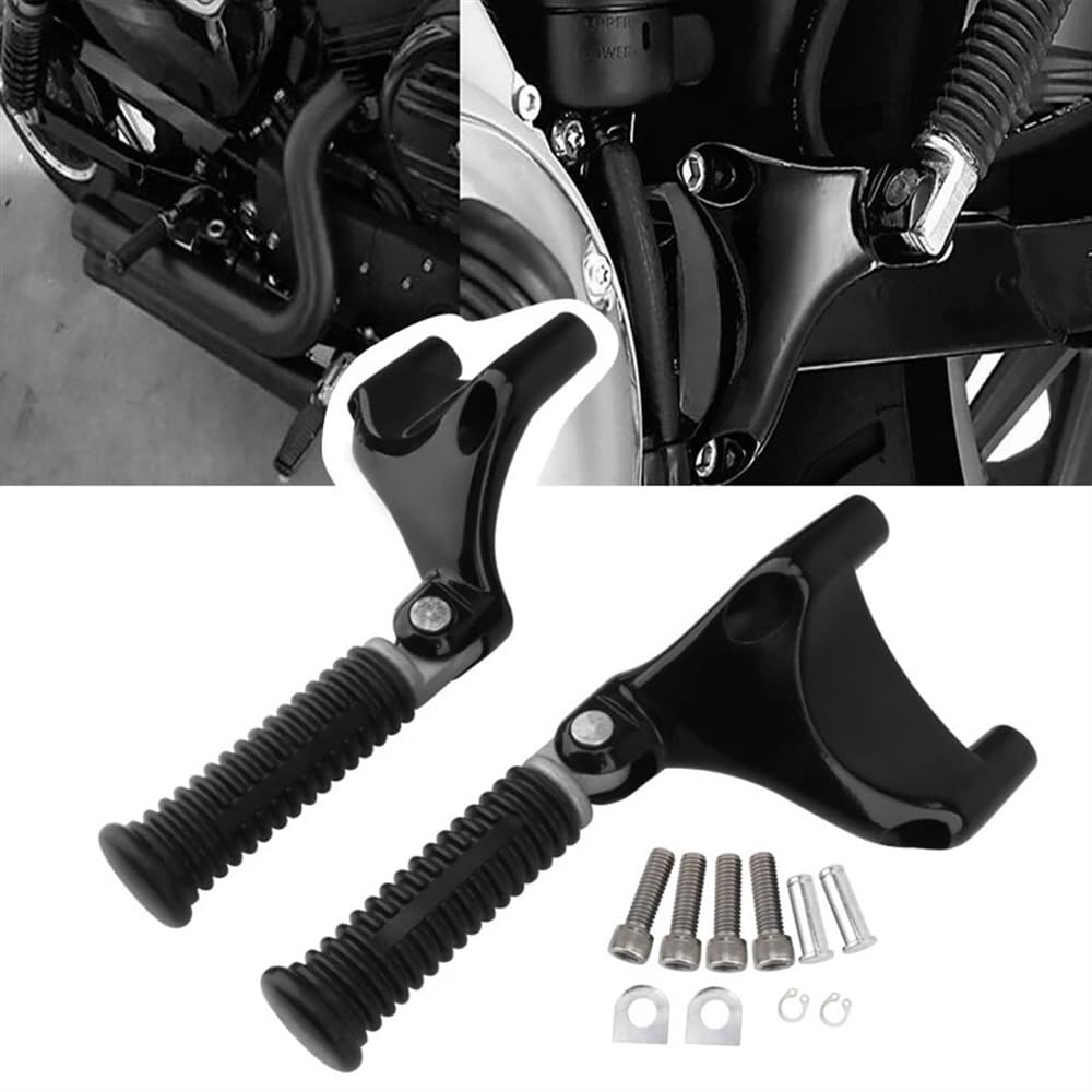 Motorrad Fußrasten Motorcycle Footrests Motorrad Fußstütze Schwarz Rest Pedal Passagier Fußrasten Für Harley Sportster Iron 883 1200 XL 48 72 Super Low 2004-2013