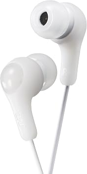 JVC Gumy في سماعات الأذن Earbud ، صوت قوي ، مريح وآمن ، قطع أذن سيليكون S / M / L - HAFX7W أبيض