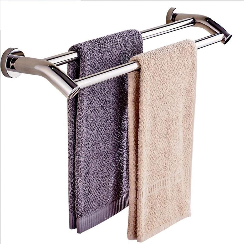 Porte-serviettes en acier inoxydable double pour le confort familial