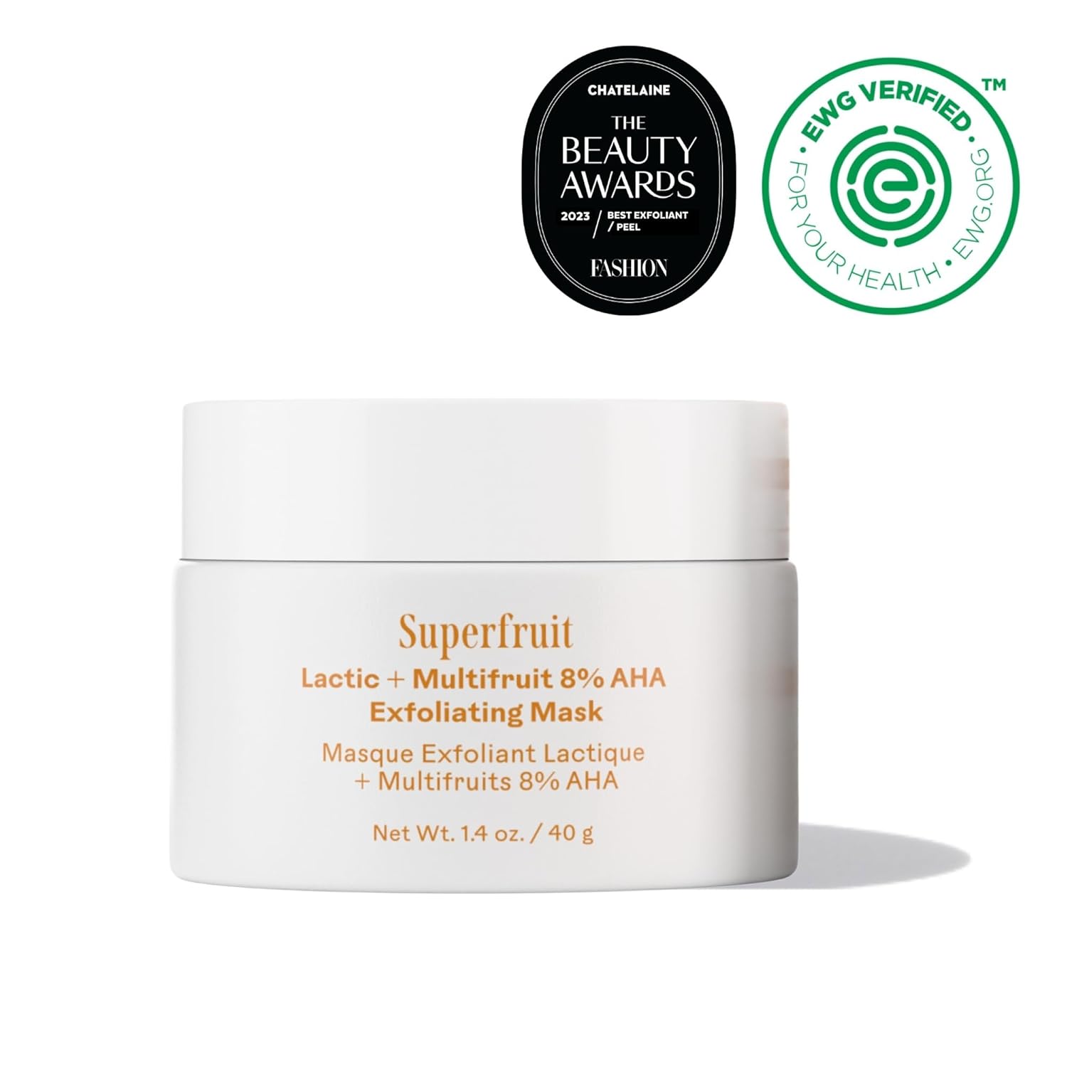 Three Ships - Superfruit Lactic + Multifruit 8% AHA Exfoliating Mask | Polish, Renew, Smooth Skin | Cruelty-Free, Vegan, Paraben-Free, Sensitive Skin Safe (1.4 oz | 40 g)
