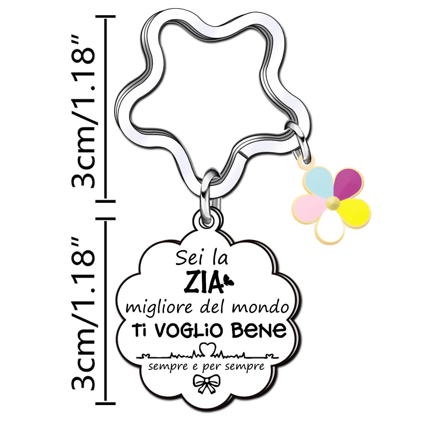 AIMINI Regalo Zia,Portachiavi Zia,Donna Compleanno Regalo,Amicizia Regali,Regalo Zia Natale,Regalo Per Zia,Regalo Donna Originale Idee, Regalo Pasqua,Regalo Pensione Donna Idee Regalo Zia Nozze