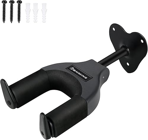RANMING Soporte de pared para guitarra, soporte de pared de guitarra con bloqueo automático, soporte de guitarra con base de metal para guitarra,