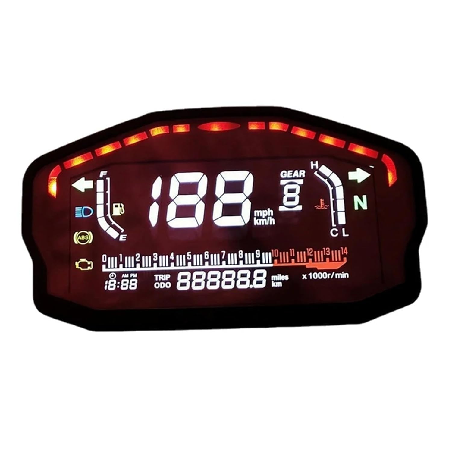 Motorcycle Speedometer Tachometer Universal Digital Motorcycle Speedometer Odometer Dashboard RPM for HO&ND&A for Du&Cati for KA&was&AKI