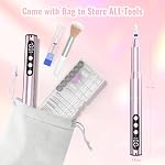 Electric Nail Drill Cordless, 35000RPM Portable Electric Nail File with LCD Display and 12 Nail Drill Bits for Acrylic & Gel Nails, Professional Manicure & Pedicure Kit Set Pink