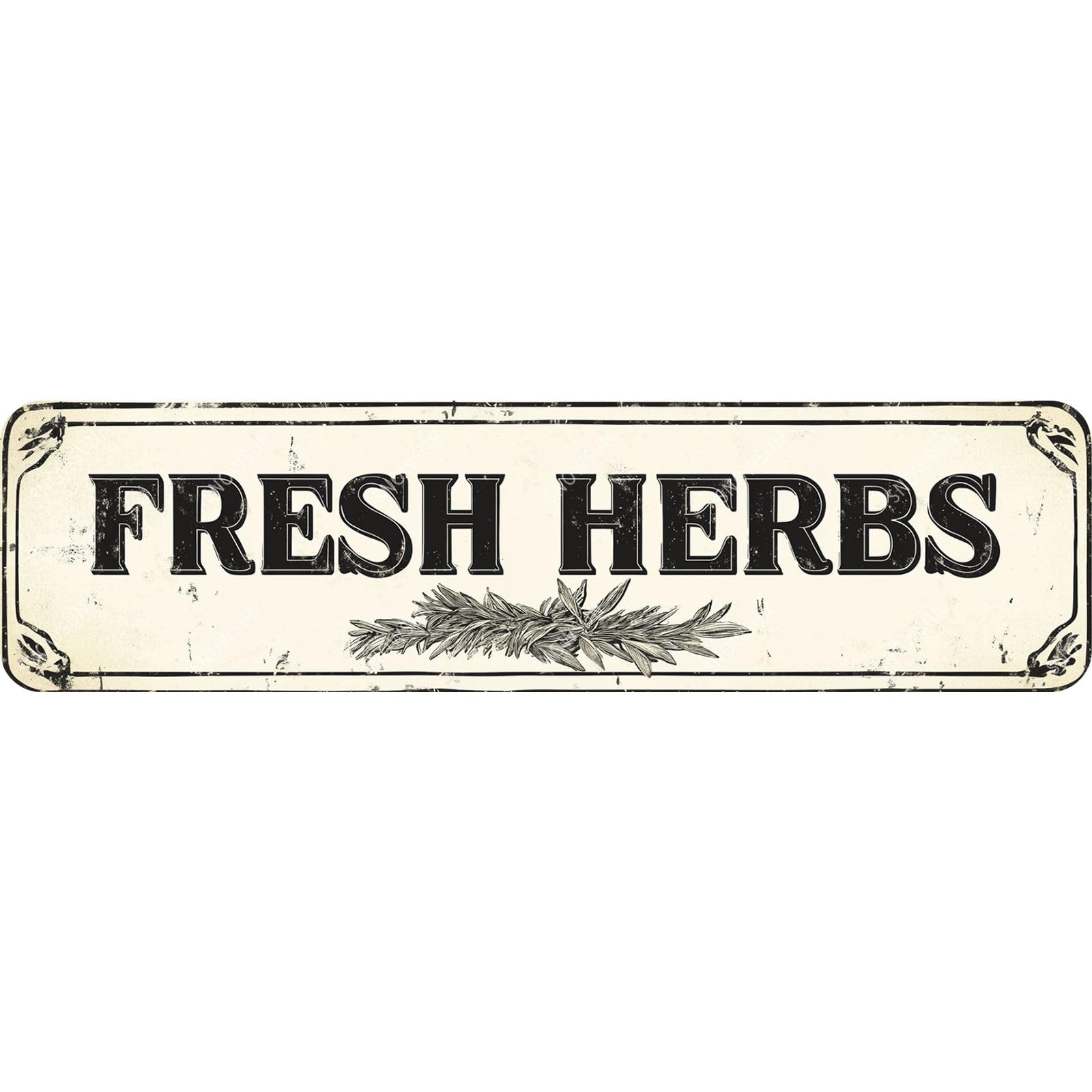 Fresh Herbs Street Tin Sign Aluminum Metal Sign Wall Decor for Home Farmhouse Bar Cafe Fence Yard Decor 4x16 Inch